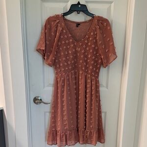 Elegant Mauve Dress with Textured Details